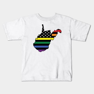 Rainbow Flag West Virginia Kids T-Shirt